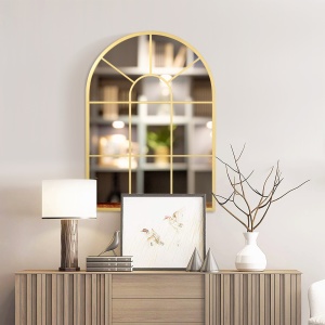 Oglinda Moderna de Perete – Arcuita 70×50 cm, Stil Fereastra Negru - Img 2