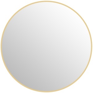 Oglindă Rotundă pentru Baie, din Sticlă și Oțel, Ø70x2.5 cm, culoare Auriu - Img 1