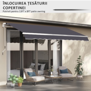 Pânză de Schimb pentru Copertină Retractabilă Anti UV 30+, 3.47x2.9 m, Gri - Img 6
