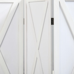 Paravan Interior cu 4 Panouri Pliabile din Lemn, 182x170 cm, Alb - Img 9