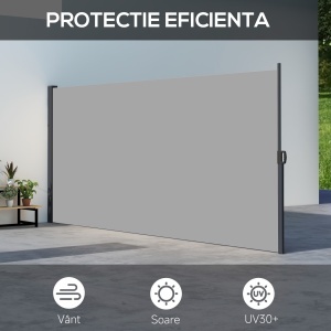 Paravan Lateral Retractabil 400x180 cm Gri - Img 4