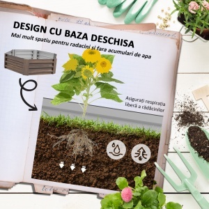 Pat Galvanizat Inaltat pentru Gradina, Cutie de Plantare - Img 5