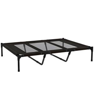 Pat Înălțat pentru Câini de Talie Mare cu Zonă Respirabilă și Geantă 122x92x23 cm Negru