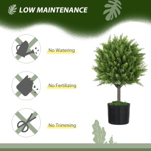 Plantă Artificială Cedru Rezistentă la Raze UV cu Ghiveci, Ø14,5x55 cm, Verde - Img 5