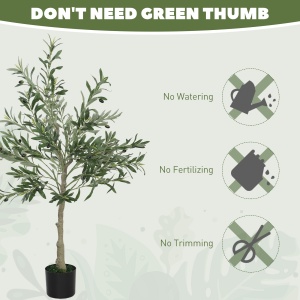 Plantă Artificială de Măslin cu 450 de Frunze, 20 de Măsline și Ghiveci Inclus, Ø15x120 cm, Verde - Img 7