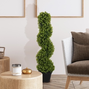 Plantă Artificială Eucalipt Spiralat cu Ghiveci Inclus Rezistent la Raze UV, Ø17,5x90 cm, Verde - Img 2