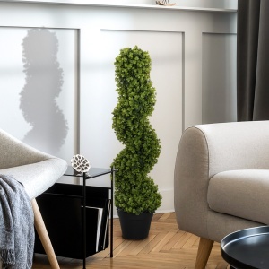 Plantă Artificială Eucalipt Spiralat cu Ghiveci Inclus Rezistent la Raze UV, Ø17,5x90 cm, Verde - Img 7