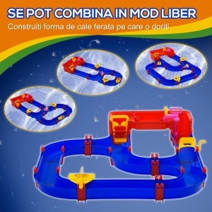 Playset pentru apa 53 Piese pentru Copii 3-6 Ani, din PP, 123x90x7cm, Albastru si Rosu - Img 4