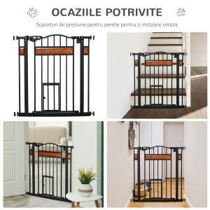 Portita pentru caini cu fixare prin apasare, extensibila 74-80 cm - Img 9