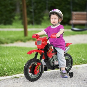 Qaba Motocicleta Electrica Copii Rosie – Sigura & Usor de Condus - Img 2