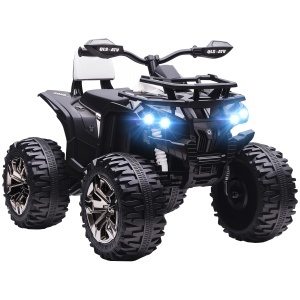 Quad Electric pentru Copii 12V cu Faruri și Conector USB pentru Muzică Alb