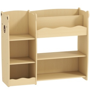 Raft pentru Jucării pentru Copii 3-8 Ani cu 7 Rafturi Deschise, Mobilier pentru Copii din MDF, 92x29x79 cm, Culoare Lemn - Img 1