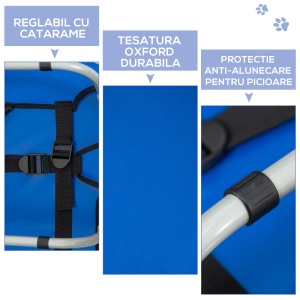saltea pliabila caini, 71x58x18cm albastru - Img 7