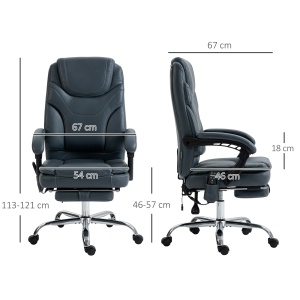 Scaun de Birou cu Masaj, Încălzire, Înălțime Reglabilă și Suport pentru Picioare, 67x67x113-121 cm, Gri - Img 3