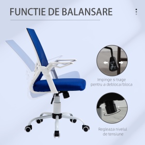 Scaun de Birou Ergonomic cu Suport Lombar din Tesatura Albastra - Img 4