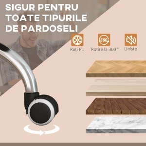 Scaun de Birou Masaj cu Vibratii Caldura Scaun de Calculator Suport pentru Picioare Cotiera Spatar Rabatabil Maro Deschis Pentru scoala computer mobila de studiu ergonomic pentru birou munca modern contemporan dormitor ergonomic cu masaj - Img 8