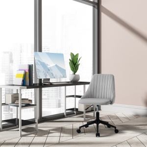 scaun de birou reglabil, catifea, 50x58x77-85cm, gri - Img 2