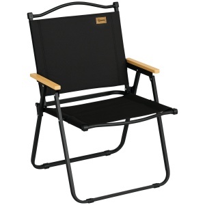 Scaun de Camping și Plajă Pliabil cu Cotiere, 54x59x78 cm, Negru