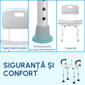 Scaun de dus din Aluminiu si Plastic, Inaltime reglabila 8 Niveluri - Img 6