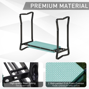 Scaun de Ingenuncheat pentru Gradinarit Pliabil in Otel cu Perna in Spuma 58x28x49cm - Img 7