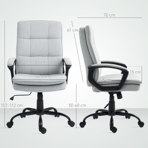 Scaun Ergonomic de Birou cu Spatar inalt Gri - Img 3