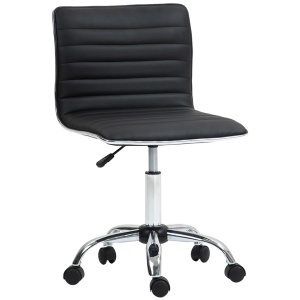 Scaun Ergonomic de Birou din Piele Ecologică cu Înălțime Reglabilă, Șezut Rotativ și 5 Rotile, 48x52x90 cm, Negru - Img 1
