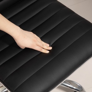 Scaun Ergonomic de Birou din Piele Ecologică cu Înălțime Reglabilă, Șezut Rotativ și 5 Rotile, 48x52x90 cm, Negru - Img 9