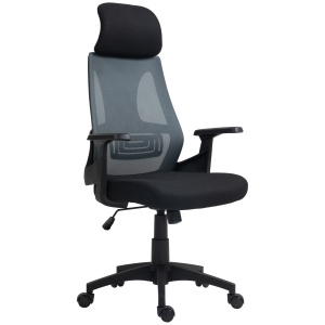 Scaun Ergonomic de Birou Înclinabil cu Suport Lombar, Tetieră și Înălțime Reglabilă, 66x58x115-123 cm, Negru - Img 1