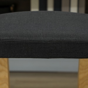 Scaun genunchi ergonomic, din Țesătură cu Aspect de In și Lemn, 50x73x55 cm, Negru - Img 9