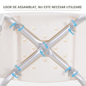 scaun pentru dus, antialunecare, 50x36x39.5-56.5cm - Img 5