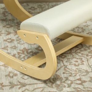 Scaun pentru Genunchi cu Mișcare de Legănare, Scaun Ergonomic Postural din Material Textil, 55x85x55 cm, Alb Crem - Img 9