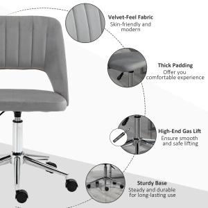 Scaun pentru Serviciu Ergonomic pentru Birou cu Inaltime Reglabila Gri - Img 7