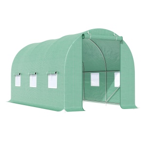 Seră cu Acoperiș Rotunjit din PE, 4,5x2x2 m, Verde - Img 1