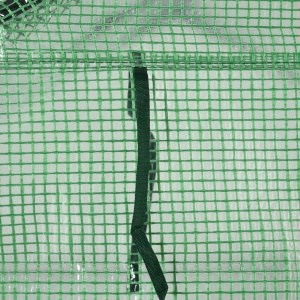 Sera de gradina cu rafturi, protectie din PE si usa care se ruleaza, 143L x 138l x 190H cm, verde - Img 9