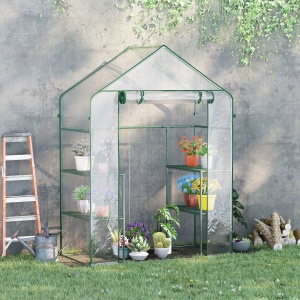 Sera de Gradina din PE Impermeabila si Anti UV, 142x73x195cm - Verde - Img 2