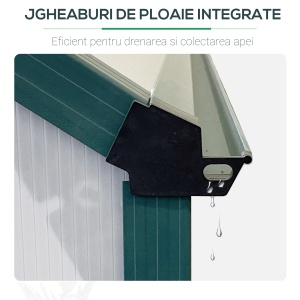 Sera din aluminiu kit si policarbonat cu ventilatie, 190 x 375cm, Verde - Img 7