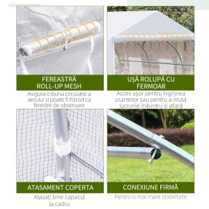 Sera Gradina 450×300×200 cm – Fier & PE, Acoperis inclinat - Img 6