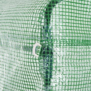 Sera Tunel cu Usa care se Ruleaza si Ferestre cu Copertina PE si Structura din Otel, 150x300x200cm, Verde - Img 9