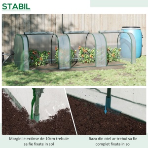 Sera Tunel PVC & Otel – 295×100×80 cm, Cu Usi Fermoar - Img 6