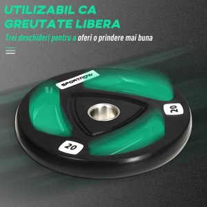 Set 2 Discuri 20kg – Otel Cauciucat, Cu Manere Ergonomice - Img 4