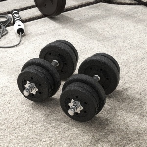 Set 2 Gantere Greutăți de 25 kg Total cu 12 Discuri din Oțel și Plastic - Img 8