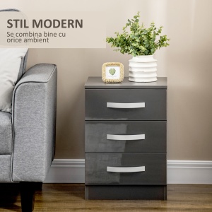 Set 2 Noptiere Moderne cu design compact si 3 sertare - Img 4