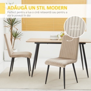 Set 2 Scaune Dining Elegante din Catifea – Spatar inalt - Img 4