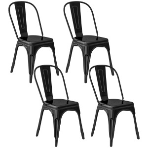 Set 4 Scaune Dining din Otel, Stil Industrial – Stivuibile & Moderne - Img 1