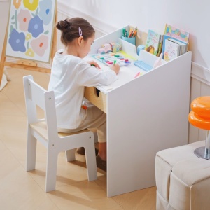 Set Birou și Scaun pentru Copii 6-10 Ani cu Raft și Sertar - Img 8