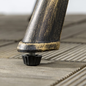 Set Bistrò de Grădină 3 Piese cu 2 Scaune de Grădină și Masă Rotundă cu Orificiu pentru Umbrelă, Set Masă și Scaune de Grădină din Aluminiu, pentru Terasă, Curte, Exterior, Bronz - Img 9