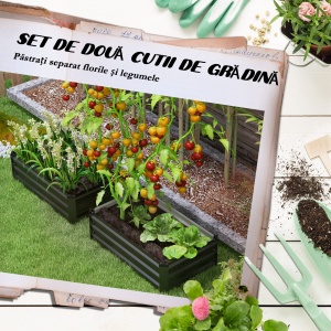 Set de 2 Paturi Galvanizate Inaltate pentru Gradina - Img 4