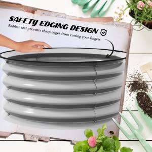 Set de 2 Paturi inaltate pentru Gradina, Jardiniera inaltata pentru Exterior cu Margine de Protectie - Img 6
