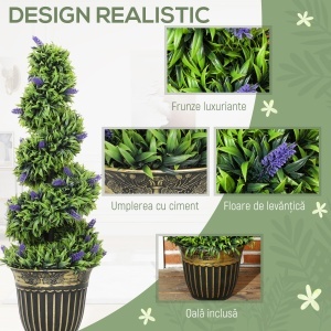 Set de 2 Plante Artificiale Lavandă 90 cm - Img 4
