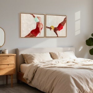 Set de 2 Tablouri Moderne pe Pânză, Imprimare Artistică pentru Perete cu Cârlige Incluse, 40x40 cm - Img 8